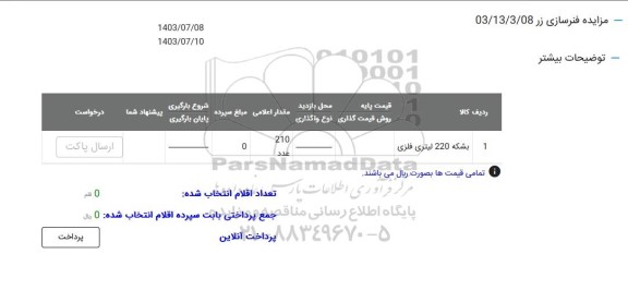 مزایده بشکه 220 لیتری فلزی