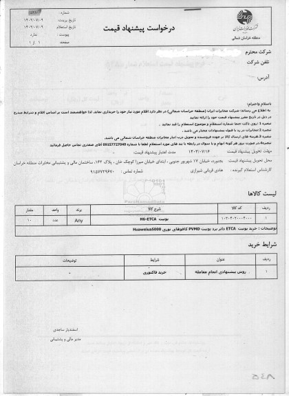 استعلام یونیت H6-ETCA