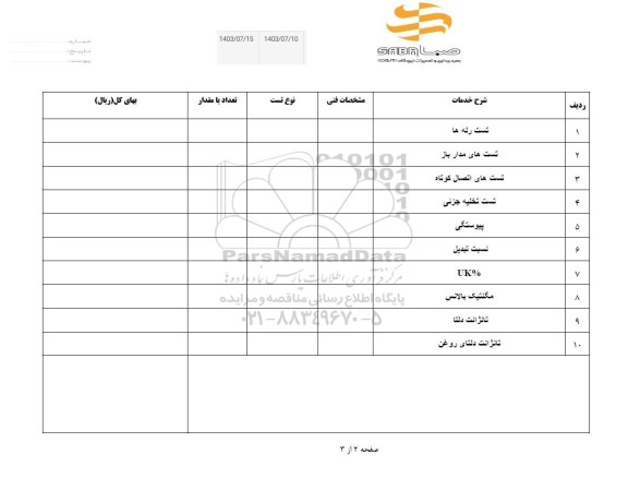 استعلام تست رله ها ...