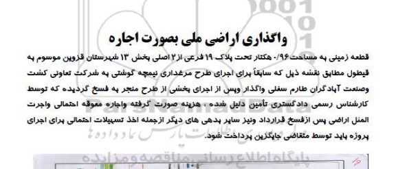 واگذاری اراضی ملی بصورت اجاره