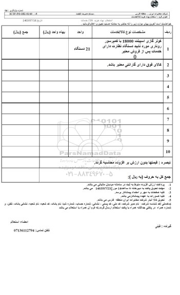 استعلام کولر گازی اسپیلت 18000 با کمپرسور روتاری