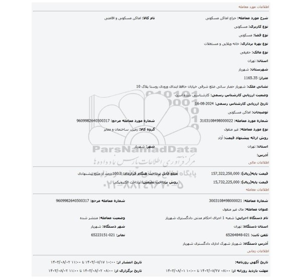 مزایده، اماکن مسکونی
