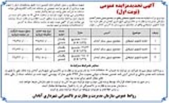 تجدید مزایده اجاره سه عدد تابلوی تبلیغاتی