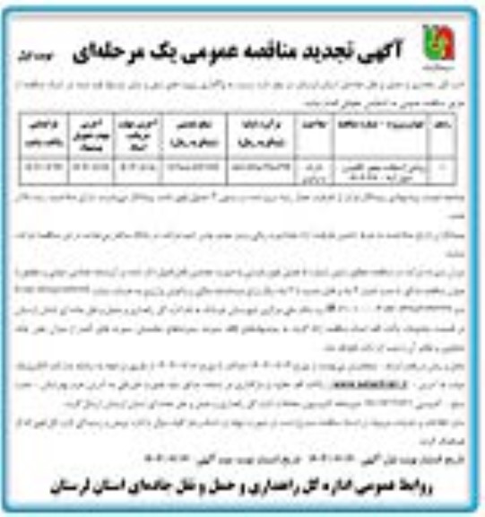 تجدید فراخوان مناقصه احداث 1464 واحدی ...