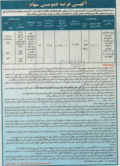 مزایده عرضه عمومی سهام