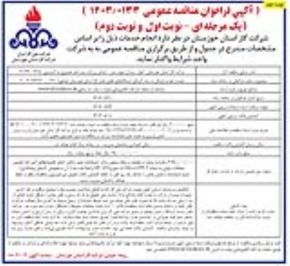 تجدید مناقصه اورهال ده عدد گرمکن ایستگاه های تقلیل فشار - نوبت دوم 