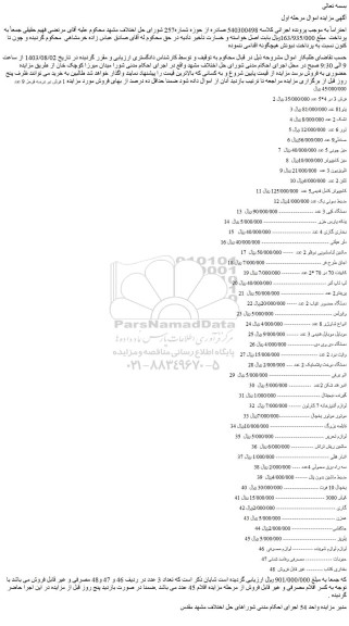 مزایده فروش 2 فرش 3 در 4*5 عدد و...