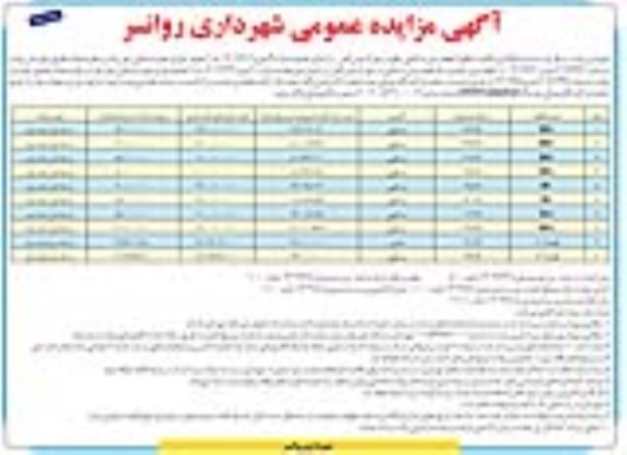 مزایده عمومی واگذاری مالکیت منافع 8 قطعه زمین مسکونی - نوبت دوم