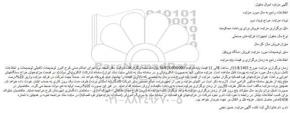 مزایده فروش دستگاه پروفیل