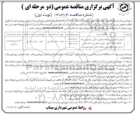 مناقصه اجرای آسفالت گرم محلات...