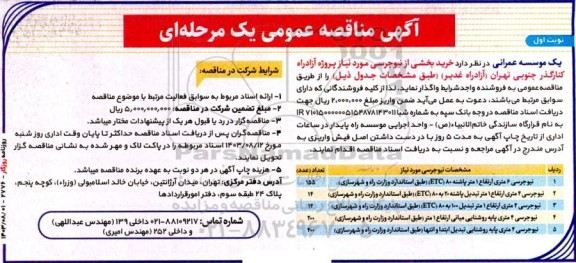 مناقصه  خرید بخشی از نیوجرسی مورد نیاز 