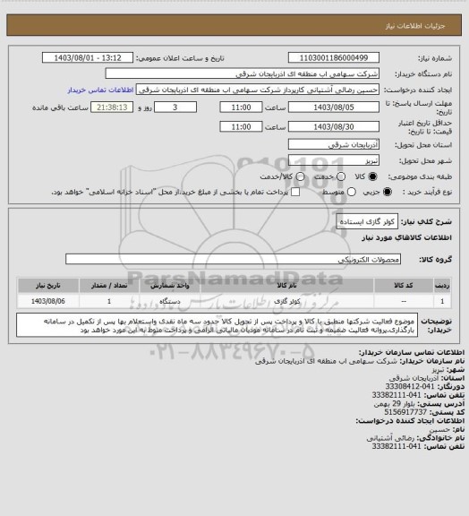 استعلام کولر گازی ایستاده