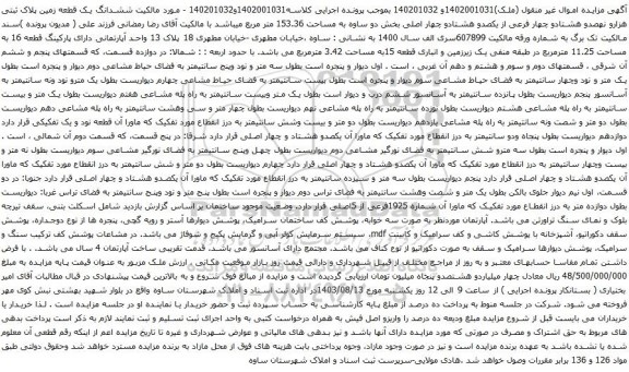 مزایده ششدانگ یک قطعه زمین