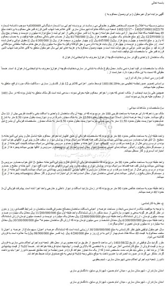 مزایده فروش یک ساختمان 3 واحدی 