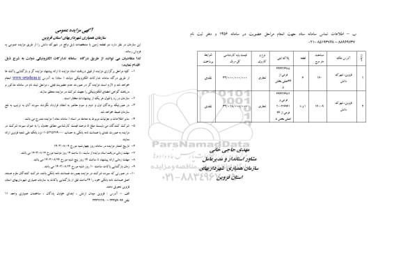 مزایده فروش دو قطعه زمین