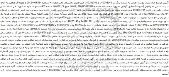مزایده تلفن همراه