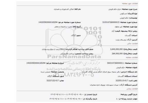مزایده، حکم فروش