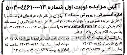 مزایده واگذاری غرفه های فروشگاه