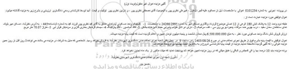 مزایده فروش یک واحد مسکونی آپارتمانی