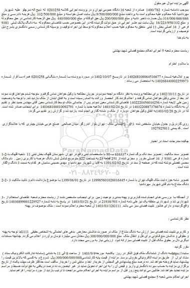 مزایده فروش شش دانگ عرصه با کاربری زمین