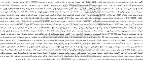 آگهی حق امتیاز و اشتراک تلفن همراه 
