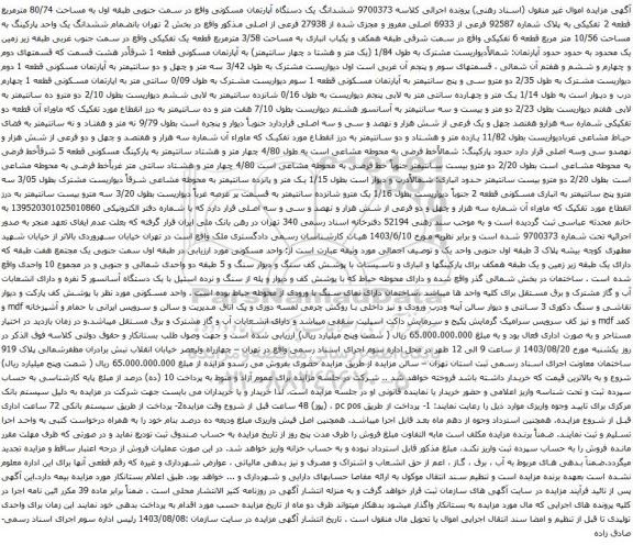 آگهی مزایده ششدانگ یک باب واحد صنعتی