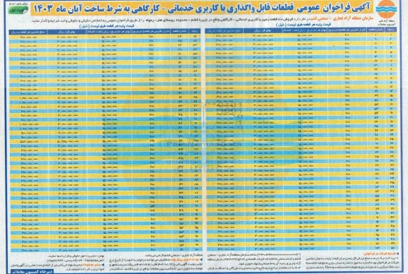 فراخوان عمومی فروش 100 قطعه زمین با کاربری خدماتی - کارگاهی