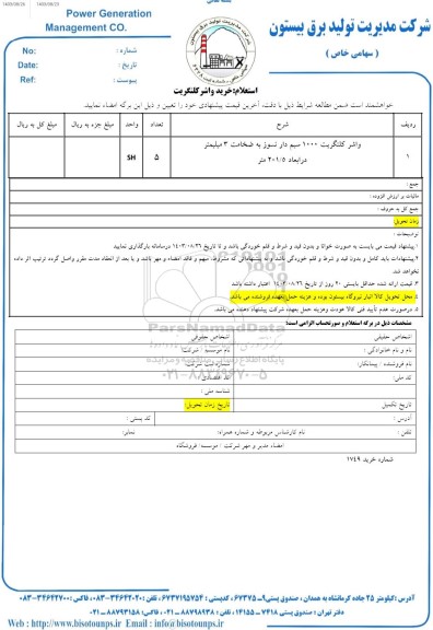 استعلام واشر کلنگریت