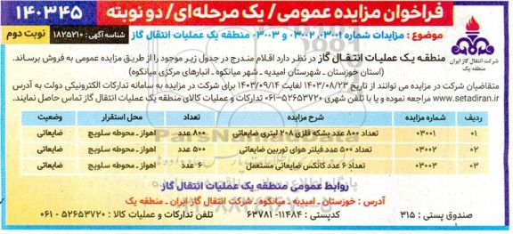 فراخوان مزایده عمومی فروش تعداد 800 عدد بشکه فلزی 208 لیتری ضایعاتی... - نوبت دوم