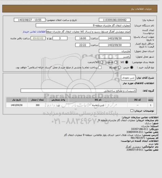 استعلام شن نخودی