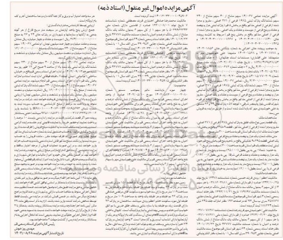 مزایده فروش ششدانگ پلاک ثبتی 1975 فرعی از 271 اصلی