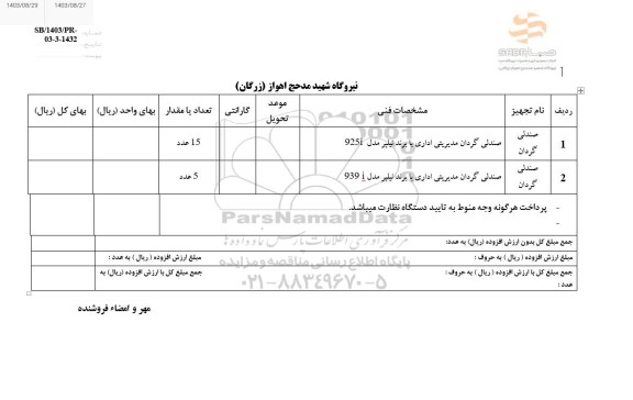 استعلام صندلی گردان مدیریتی اداری با برند نیلپر 