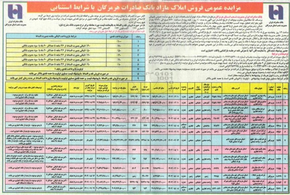 مزایده عمومی فروش املاک مازاد