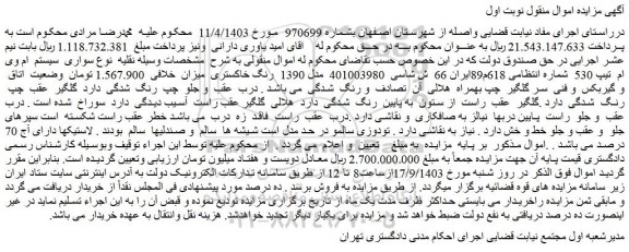 مزایده فروش سواری سیستم ام وی ام تیپ 530