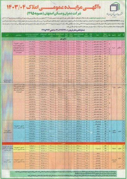 مزایده عمومی فروش املاک