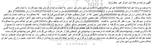 مزایده فروش چند سیم کارت