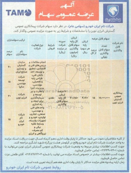 مزایده عرضه عمومی سهام