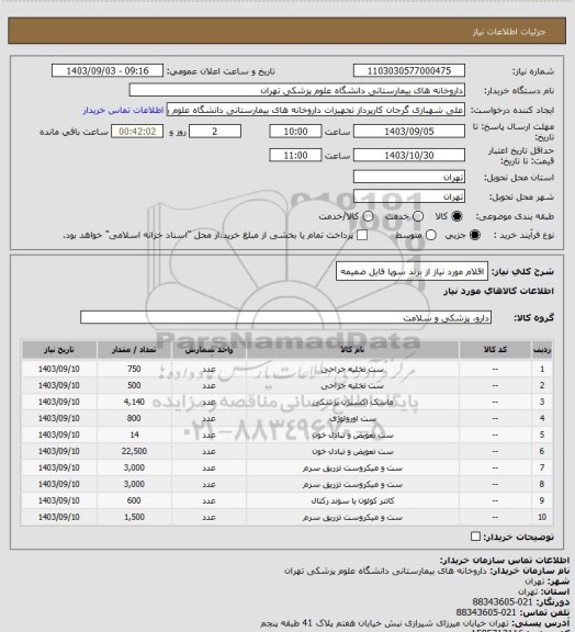 استعلام اقلام مورد نیاز از برند سوپا
فایل ضمیمه