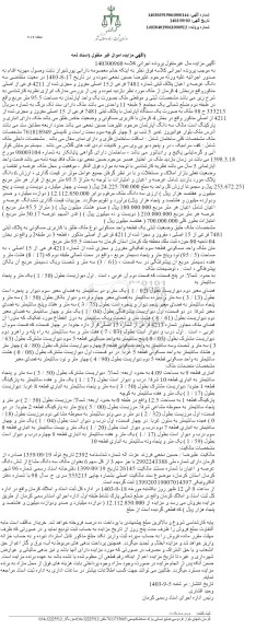 مزایده سه دانگ عرصه و اعیان پلاک ثبتی شماره 7481 فرعی از 15 اصلی