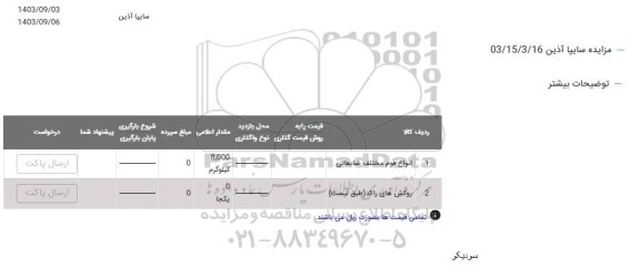 مزایده انواع فوم مختلف ضایعاتی...