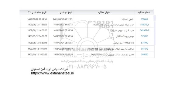 استعلام تامین اتصالات...