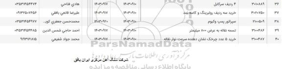 استعلام خرید سه ردیف رولبرینگ و کاسه نمد...