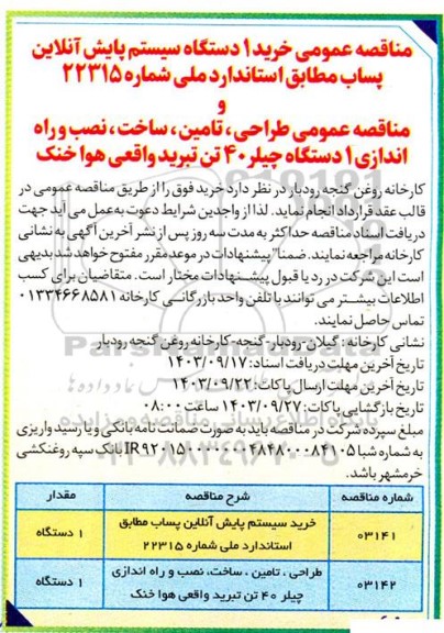 کارخانه روغن گنجه رودبار