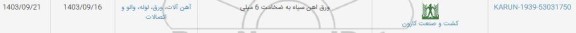 استعلام ورق آهن سیاه به ضخامت 6 میلی 