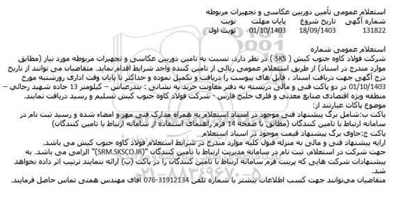 استعلام عمومی دوربین عکاسی و تجهیزات مربوطه