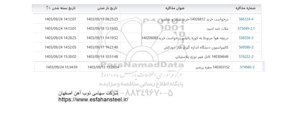استعلام خرید فیلتر و صافی ....