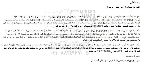 مزایده ملک