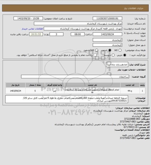 استعلام امادهسازی چاه ارت