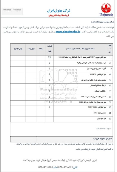 استعلام میز ناهارخوری MDF لبه برجسته 32 میل و...