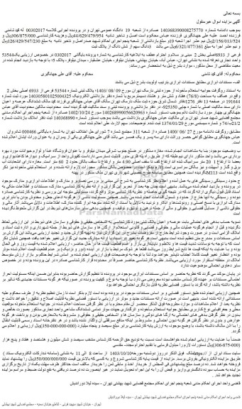مزایده تمامی ششدانگ مشاعی واحد تجاری